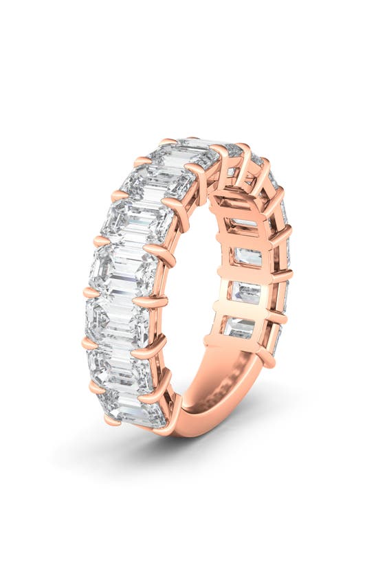 Hautecarat Emerald Cut Lab-created Diamond Eternity Band In 18k Rose Gold