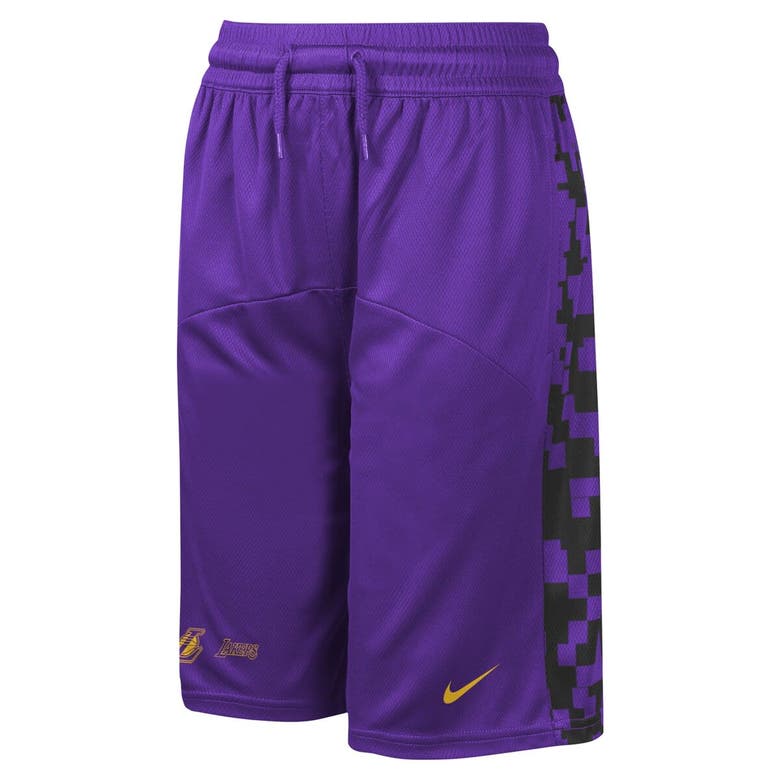 Shop Nike Youth  Purple Los Angeles Lakers Courtside Starting Five Team Shorts