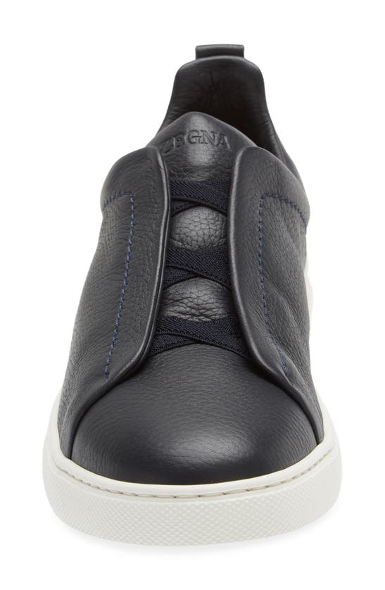 ZEGNA ZEGNA TRIPLE STITCH DEERSKIN LEATHER SLIP-ON SNEAKER