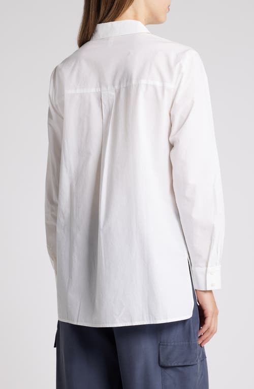 Eileen Fisher Classic Collar Easy Organic Cotton Button-up Shirt In White