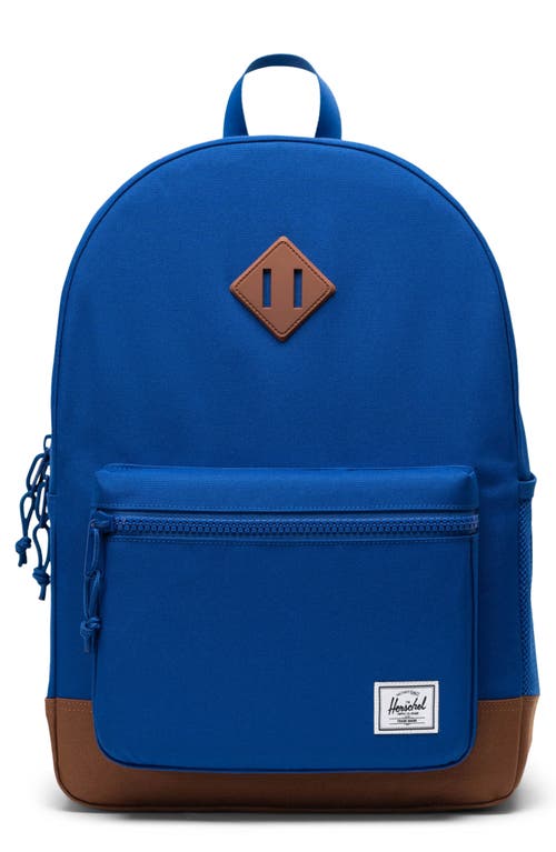 Herschel Supply Co. Kids' Heritage Youth Backpack in Surf The Web/Saddle Brown at Nordstrom