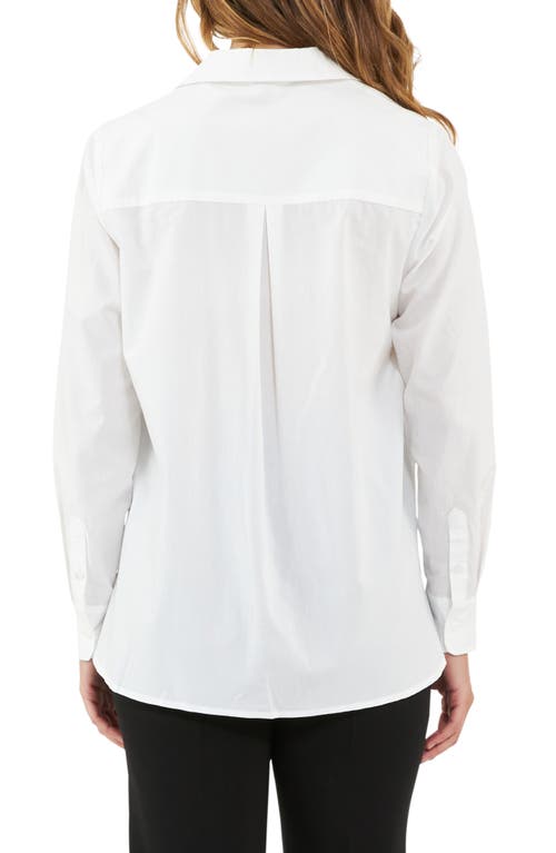 Shop Ripe Maternity Tori Classic Maternity/nursing Button-up Shirt In White