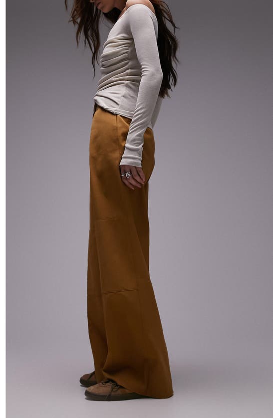Shop Topshop Tailored Straight Leg Pants In Beige
