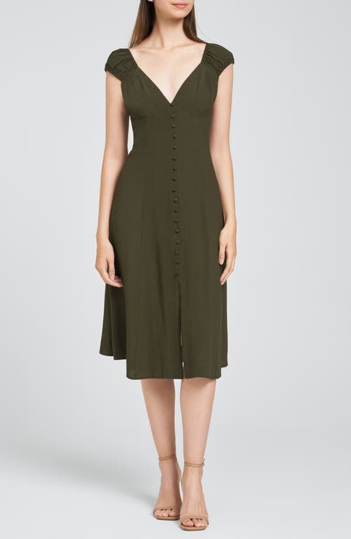 Shop Wayf Laure Fit & Flare Dress In Olive