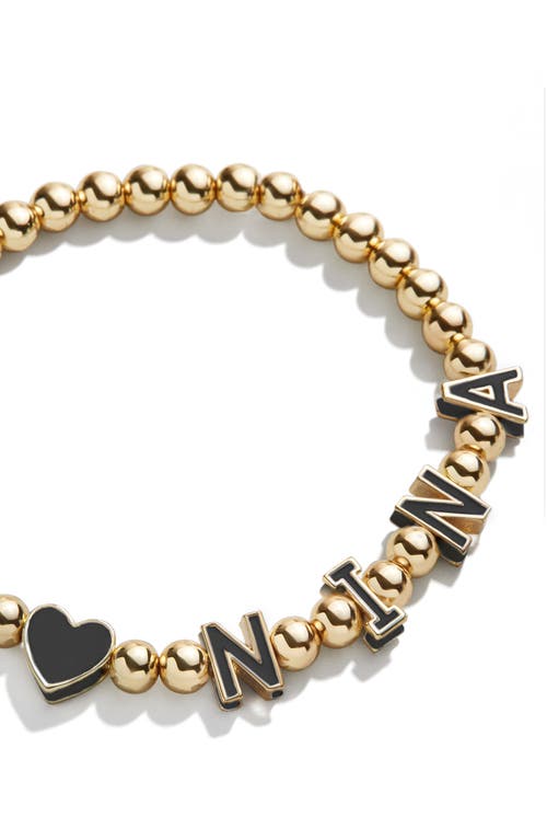 BaubleBar Pisa Custom Cutout Stretch Bracelet in Black-Gold at Nordstrom