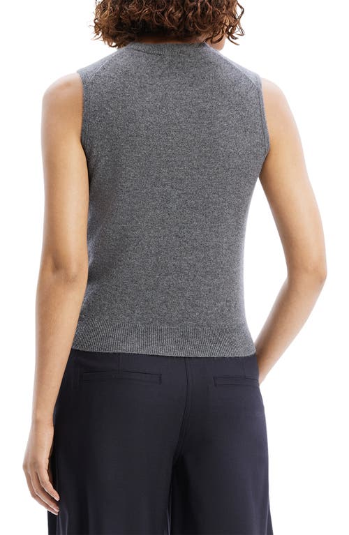 Shop Theory Cashmere Sleeveless Sweater In Light Charcoal