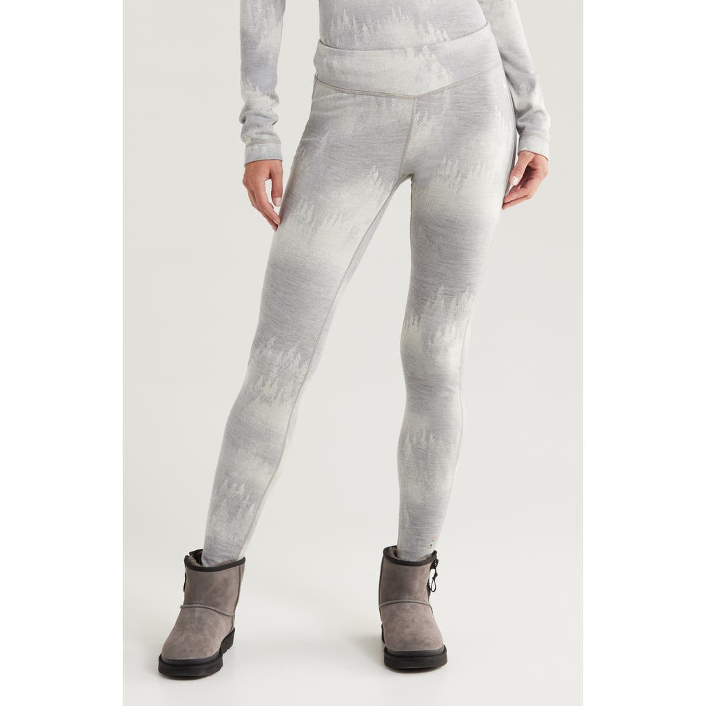 Smartwool Classic Thermal Merino Base Layer Leggings In Light Gray Foggy Pines