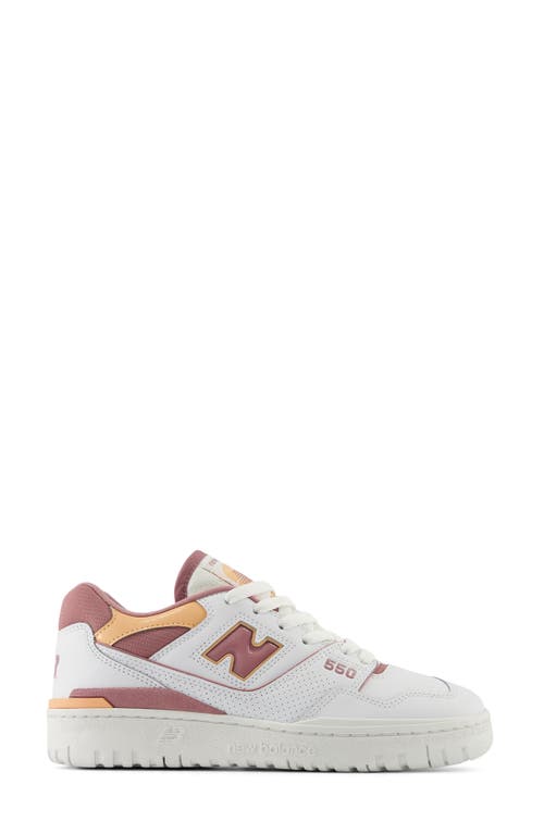 Shop New Balance 550 Basketball Sneaker In White/rosewood