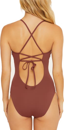 Becca Swim Women's Delilah Plunge One Piece Swimsuit at