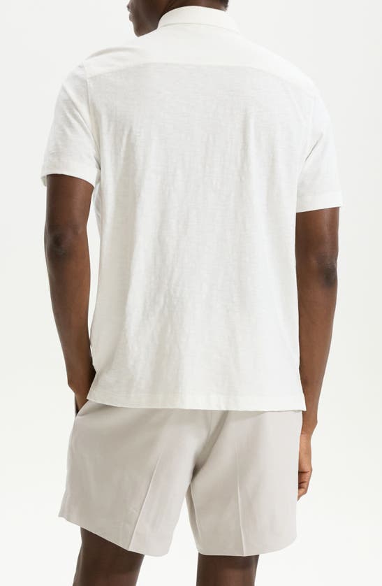 Shop Theory Noran Short Sleeve Knit Button-up Shirt In White