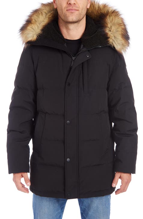 Men S Fur Faux Coats Nordstrom, Big Coat With Fur Hood Mens