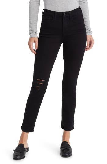 Shop Jen7 By 7 For All Mankind Slim Fit Boyfriend Jeans In Blkdestroy