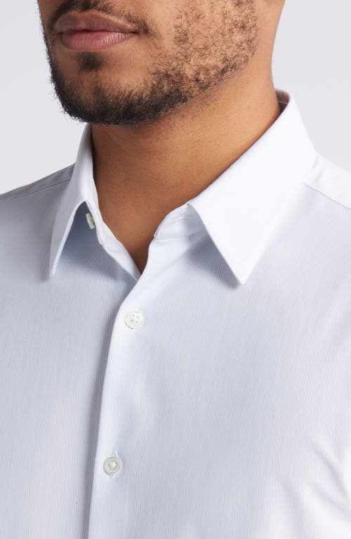 Shop Theory Irving Aster Stripe Short Sleeve Button-up Shirt In White/olympic