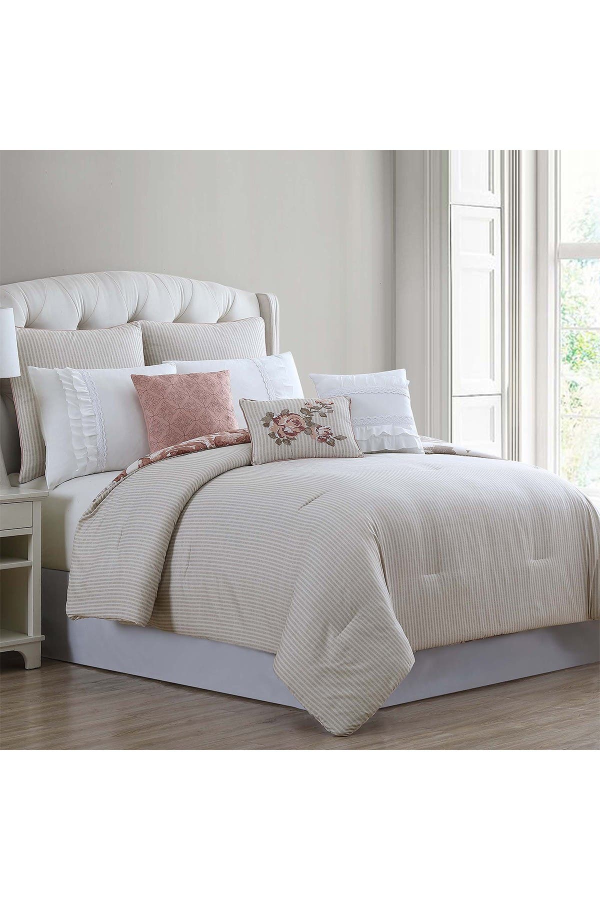 Modern Threads King California King Fiona Embellished Comforter Set Off White Rose Nordstrom Rack