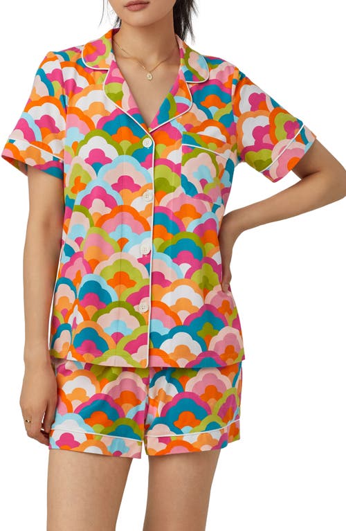 BedHead Pajamas x Peanuts® Stretch Organic Cotton Crop Pajamas in Rainbow Cloud