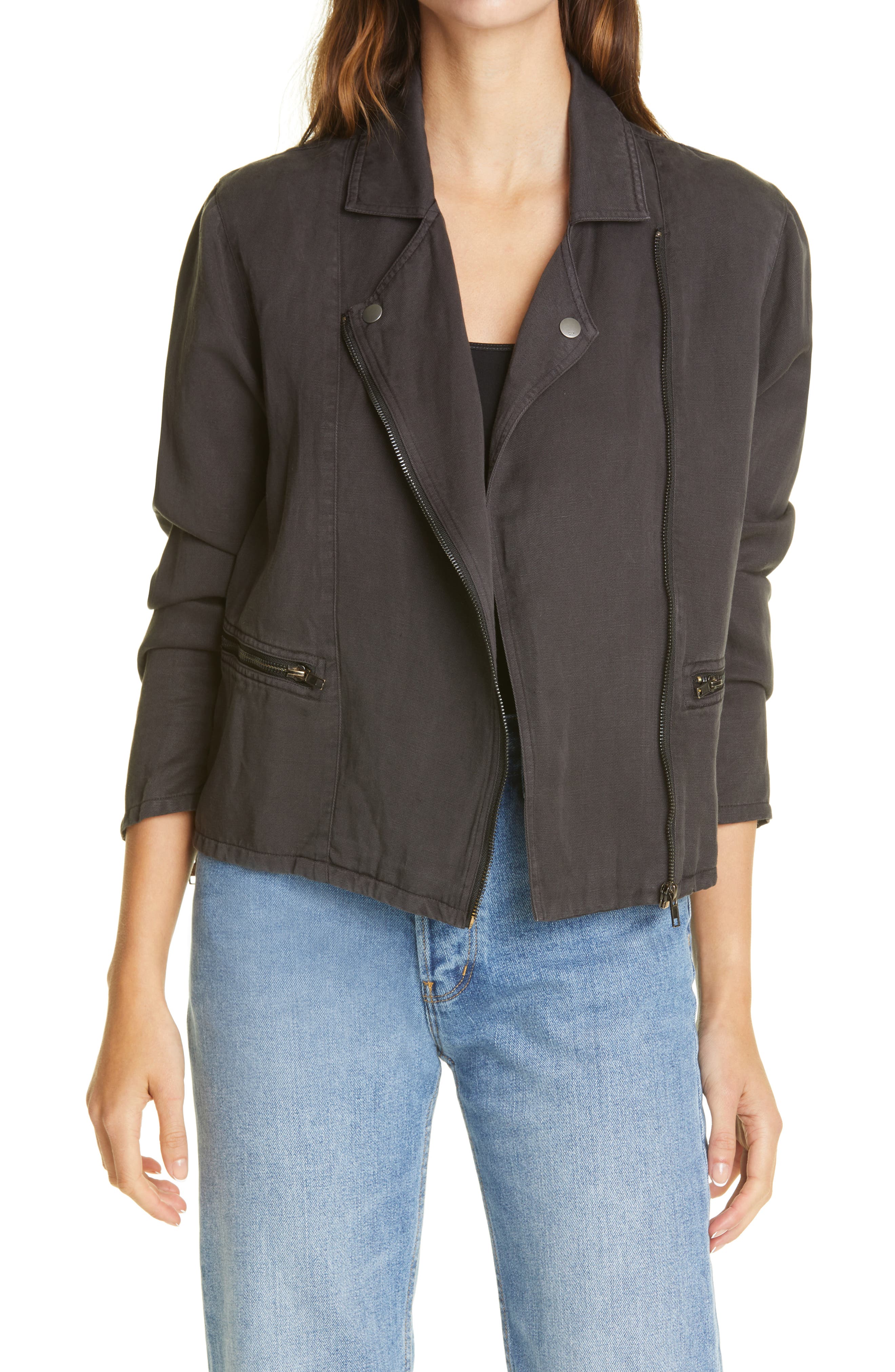 tencel moto jacket