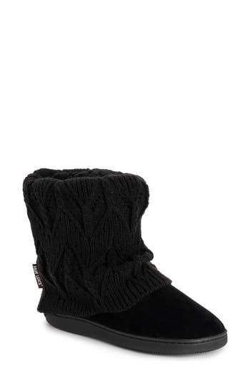 Muk Luks Raquel Womens Faux Suede Ankle Winter Boots In Black Black