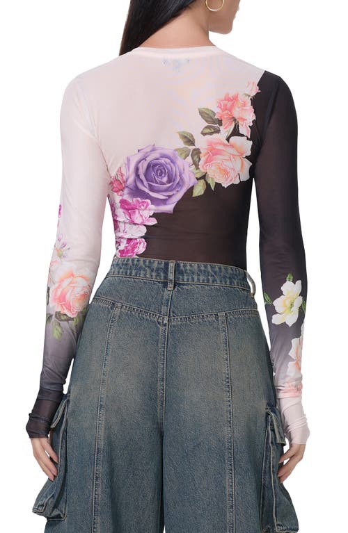 Shop Afrm Kaylee Print Mesh Top In Color Block Floral