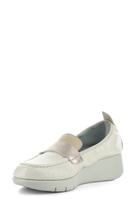 Shop Bos. & Co. Screen Wedge Loafer In Mixed White Patent