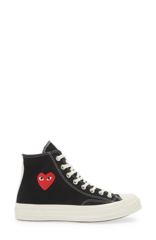 Comme Des Garçons Play Canvas Converse Sneakers Collaboration In Black