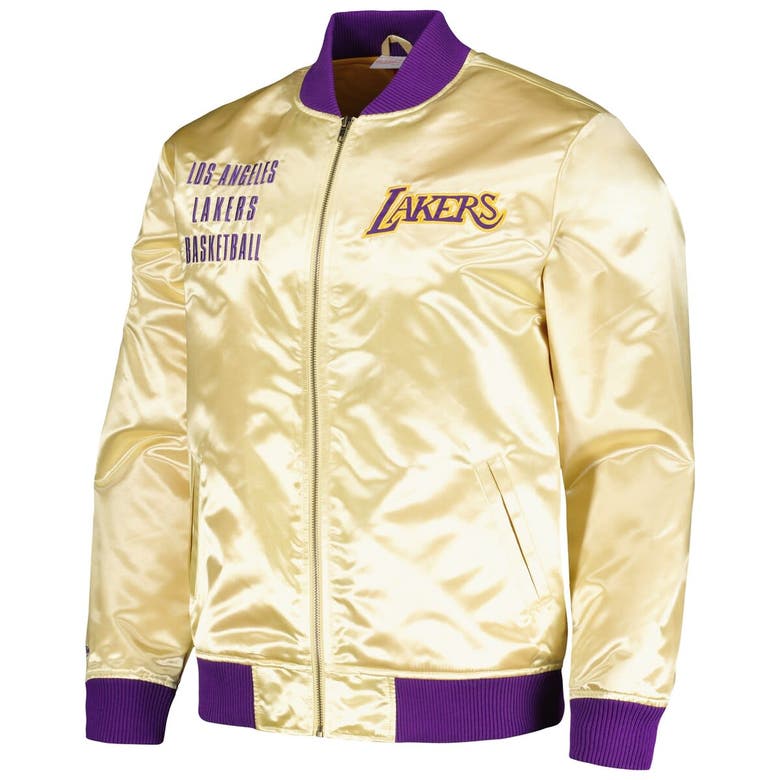 Shop Mitchell & Ness Gold Los Angeles Lakers Team Og 2.0 Vintage Logo Satin Full-zip Jacket