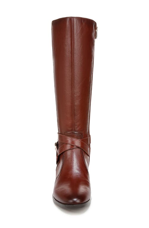Naturalizer Women's Rena 2 Extra Wide Calf Knee High Block Heel Riding Boots In Deep Saddle Brown