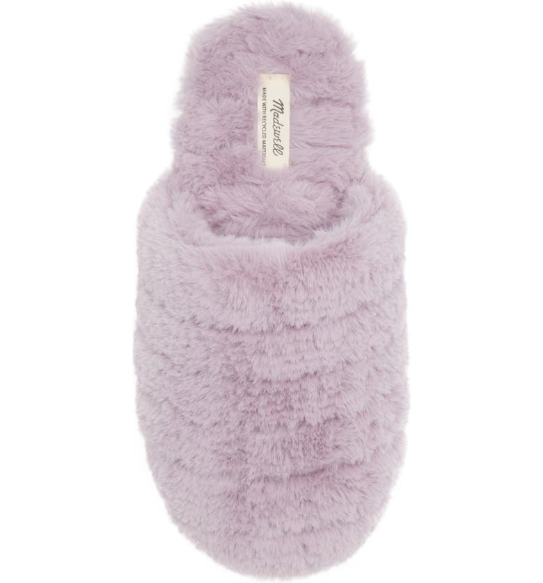 Madewell Recycled Faux Fur Quilted Scuff Slipper | Nordstrom