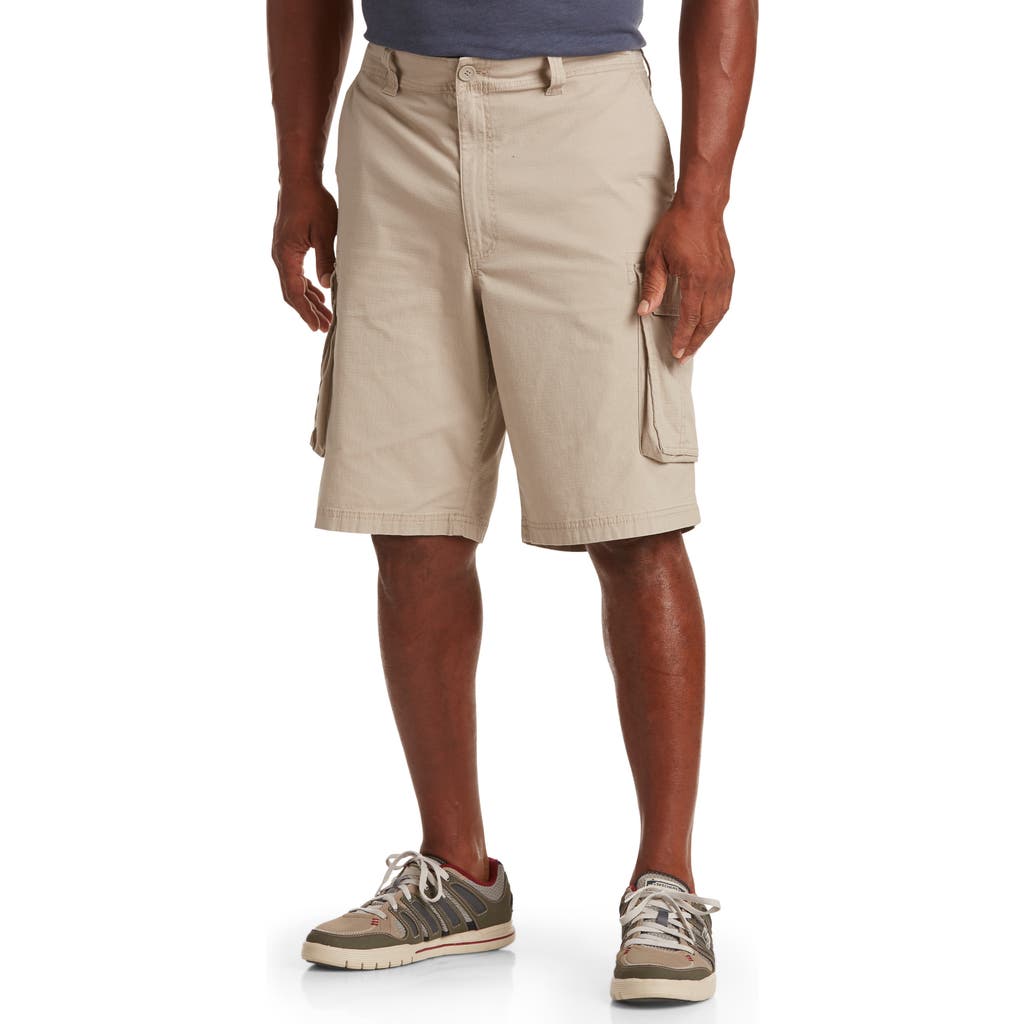 Shop True Nation By Dxl Stretch Ripstop Cargo Shorts In Khaki