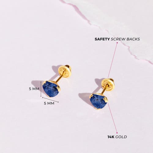 Shop In Season Jewelry 14k Birthstone Cubic Zirconia Heart Earrings In September
