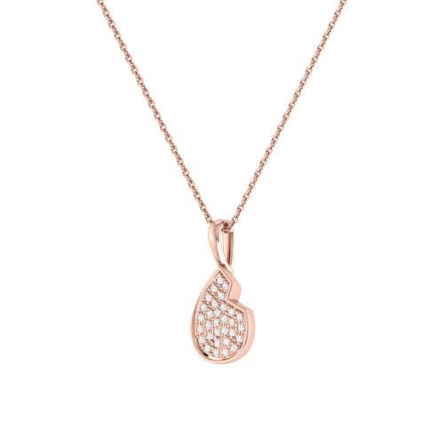 Shop Luvmyjewelry Street Cycle Open Teardrop Silver Diamond Chain Pendant In 14kt Rose Gold Vermeil