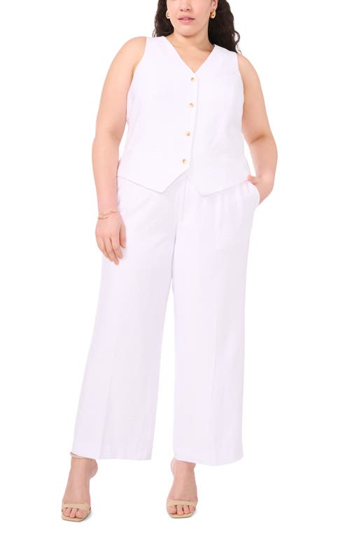 Shop 1.state Side Button Tab Wide Leg Pants In Ultra White