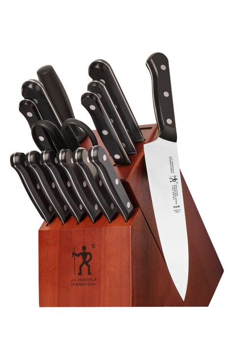 Knife Set, 15-Piece Kitchen Knife Set with Block Wooden - Ocean Series