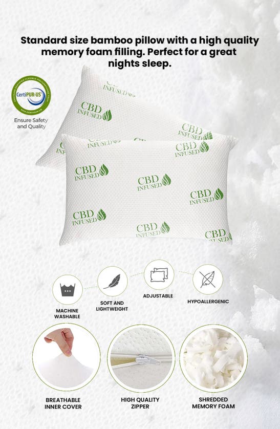 Luxury Home 2-pack Infused Memory Foam Pillows In Cbd
