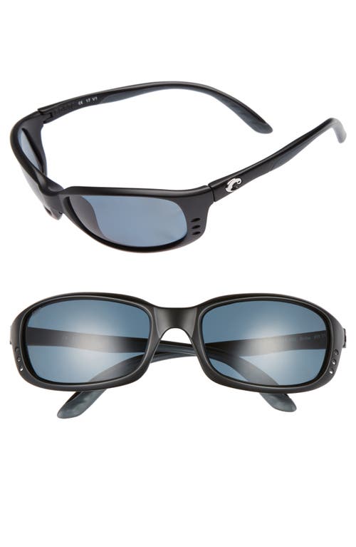 Shop Costa Del Mar Brine Polarized 60mm Sunglasses In Matte Black/grey