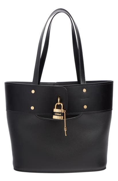 Chloé Aby Small Leather Tote In Black