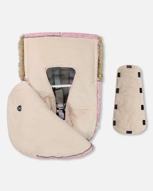 Shop Deux Par Deux Baby Girl's Baby Bunting Bag Pink Designed For Car Seat In Printed Mini Flowers