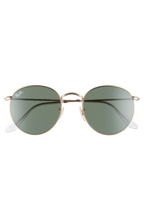 Ray-Ban 53mm Round Sunglasses in Gold/Green Gold at Nordstrom