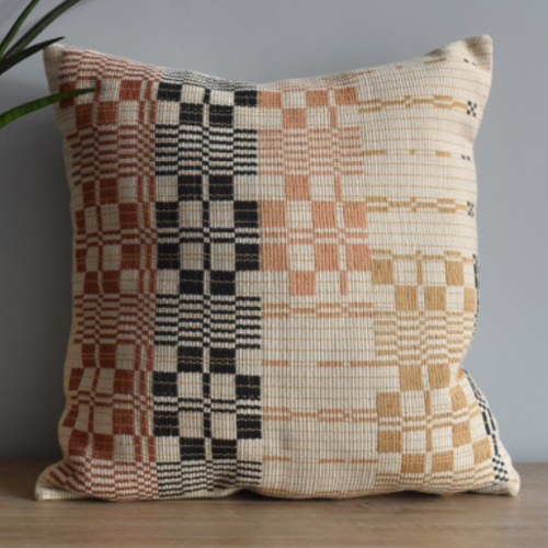 Heirloom Naga Lanjon Handwoven Pillow In Brown