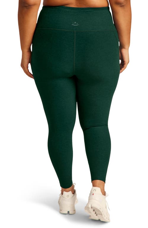 Shop Beyond Yoga Out Of Pocket High Waist Leggings In Dark Spruce Green Heather