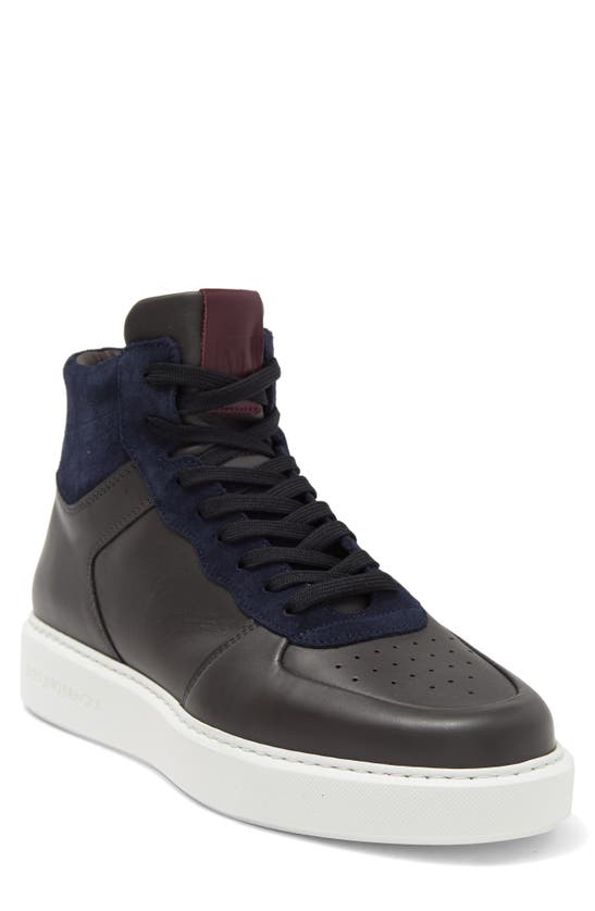 Bruno Magli Cesare High Top Leather Sneaker In Navy ModeSens