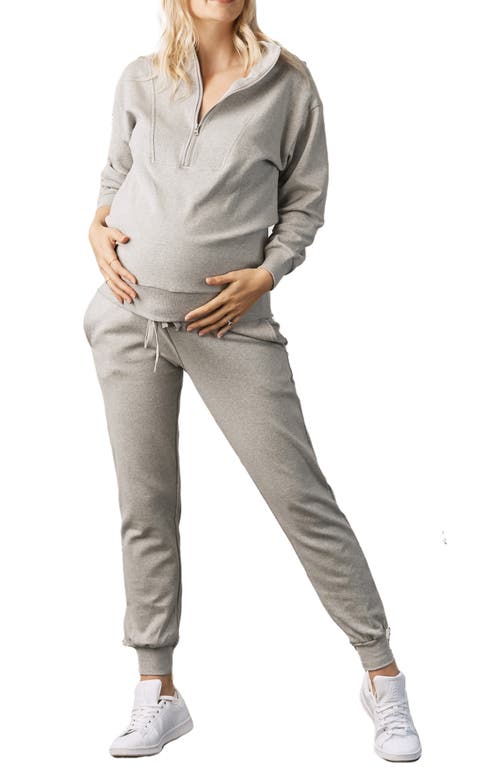 Angel Maternity Maternity/Nursing 2-Piece Track Set in Marl Grey at Nordstrom, Size X-Large