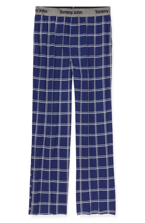 Shop Tommy John Second Skin Pajama Pants In Blueprint Windowpane