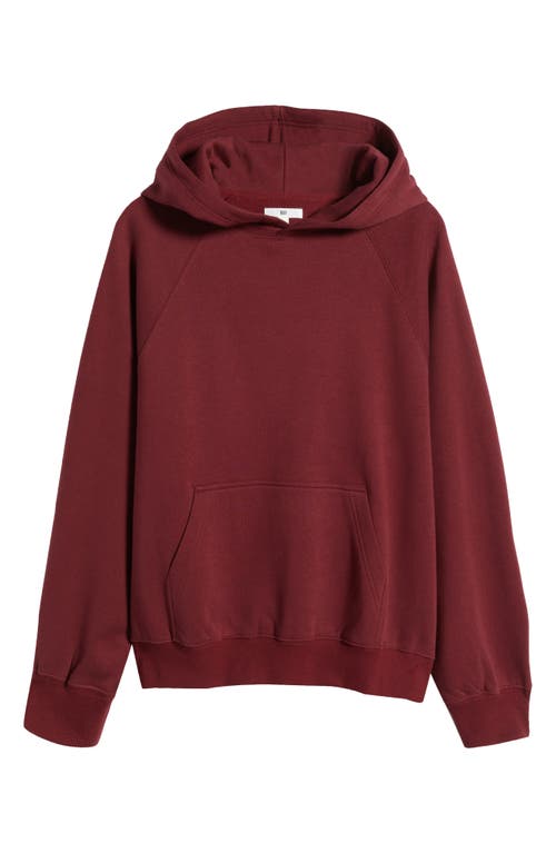 Shop Bp. Fleece Detail Oversize Raglan Hoodie In Red Grape