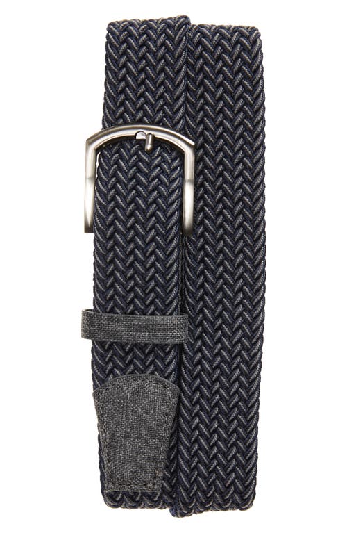 Cuater By Travismathew Cheers Woven Golf Belt In Dark Blue/dark Grey