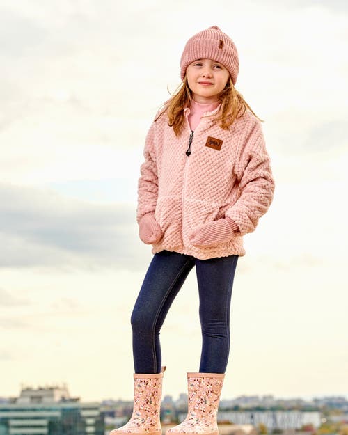 Shop Deux Par Deux Baby Girl's Reversible Plush Jacket Pink In Zéphir