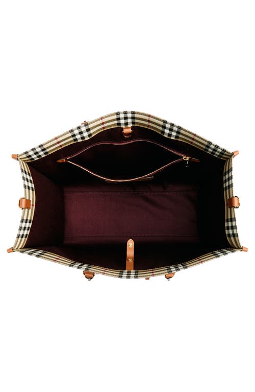 BURBERRY BURBERRY MEDIUM FREYA CHECK COATED CANVAS TOTE