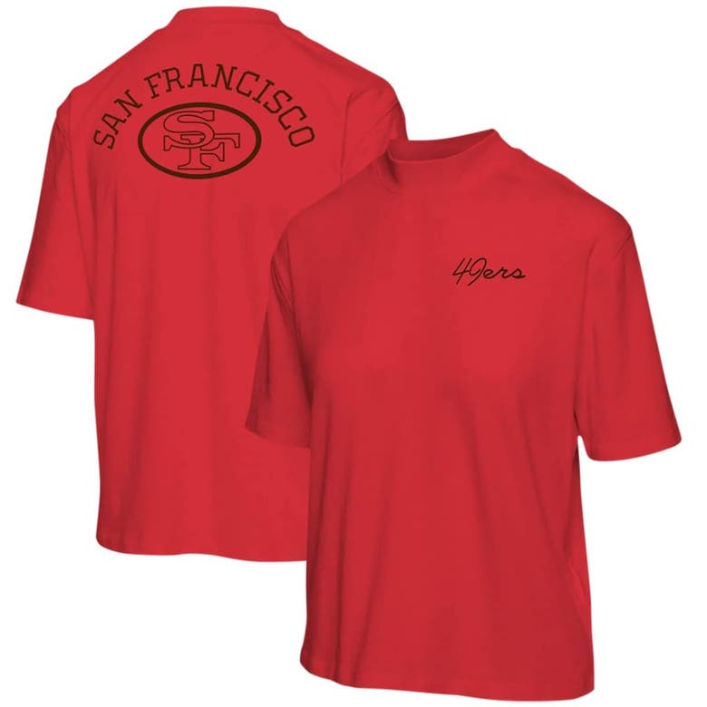 San Francisco 49ers Junk Food Women's Color Block Racer Long Sleeve T-Shirt  - Scarlet/Black