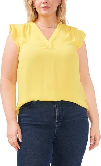 Vince camuto yellow blouse sales