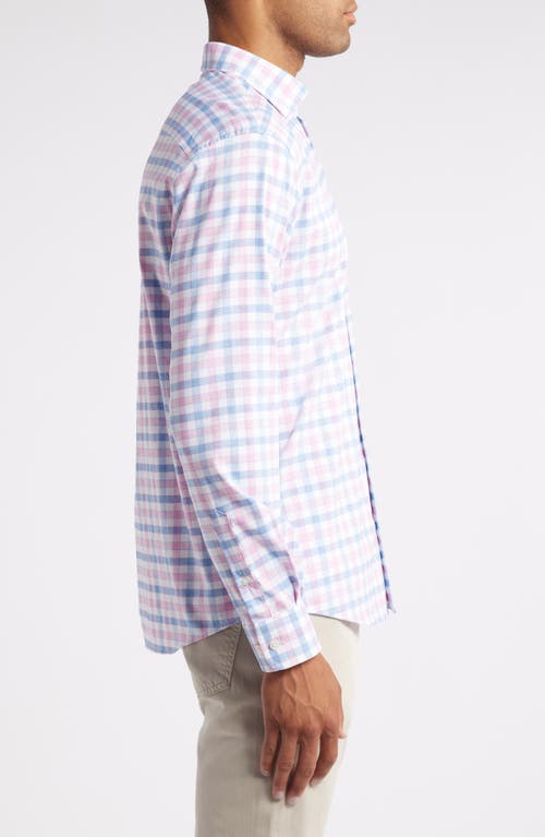 Shop Johnnie-o Mcarthur Check Performance Button-down Shirt In Navy