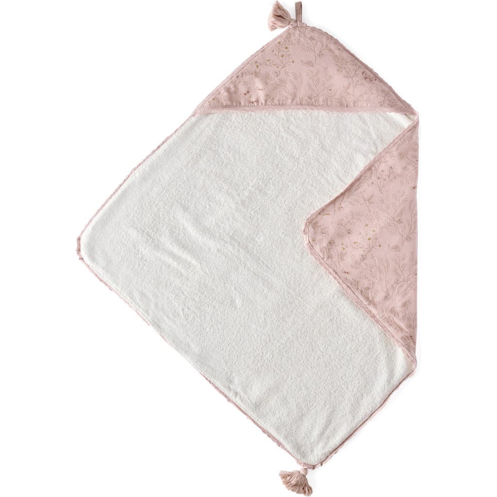 Pehr Follow Me Elephant Organic Cotton Hooded Towel In Pink